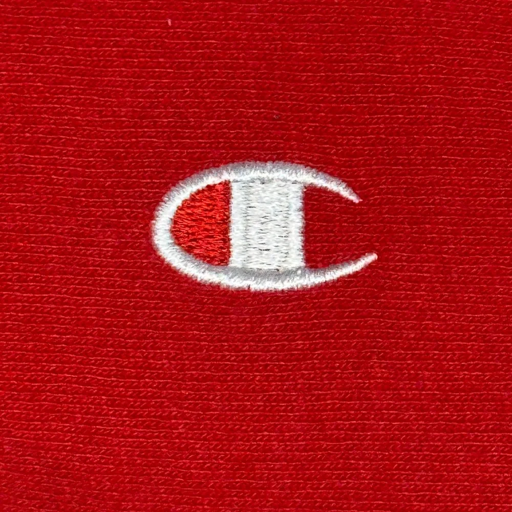 Champion Reverse Weave Red Crewneck Sweatshirt Small Spellout Logo GUC